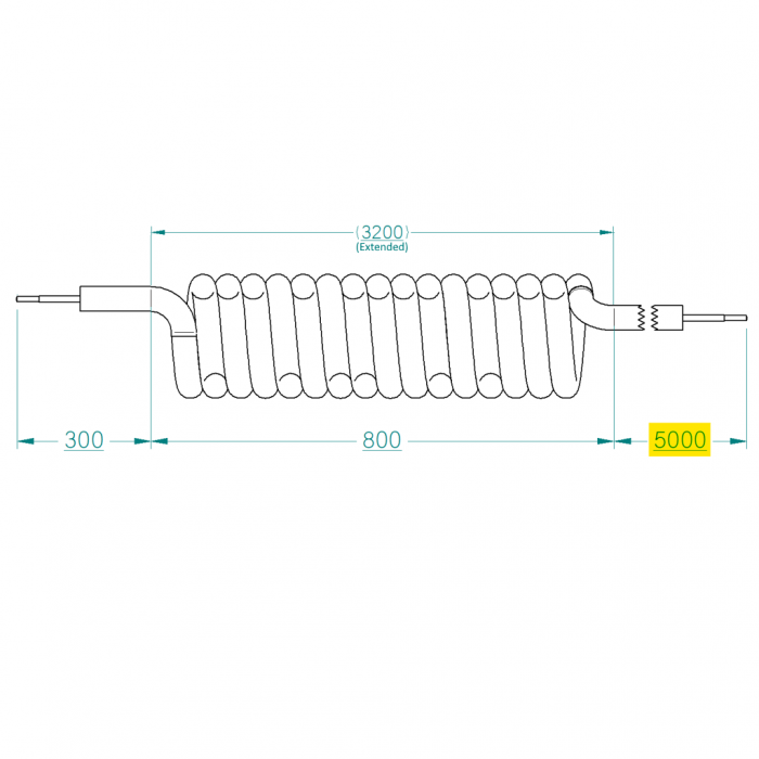 Pro-Line CND1 Spiraalkabel 5 mtr