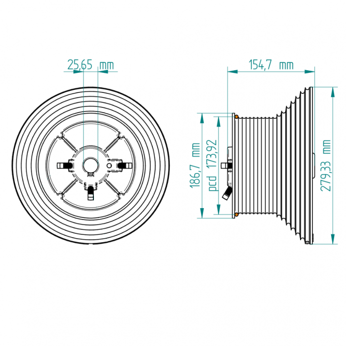 Kabeltrommel HL set 1" D6375-164-100