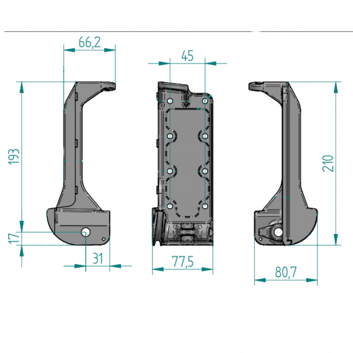 Bodemconsole ALU verstelbaar EL (set)