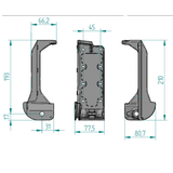 Bodemconsole ALU verstelbaar EL (set)
