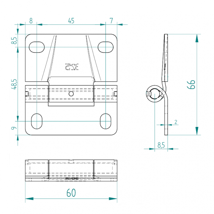 Middenscharnier T80 Epco traditioneel CS 45