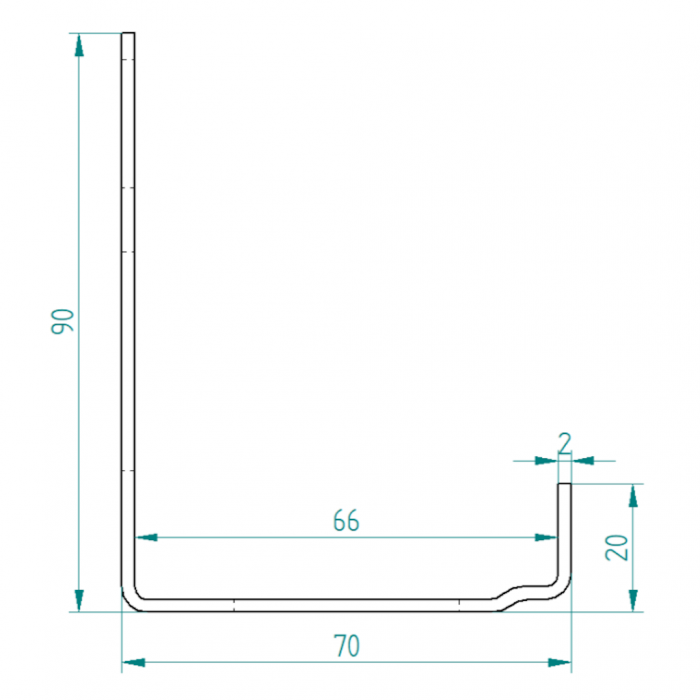 Verticale hoeklijn 2.0 mm